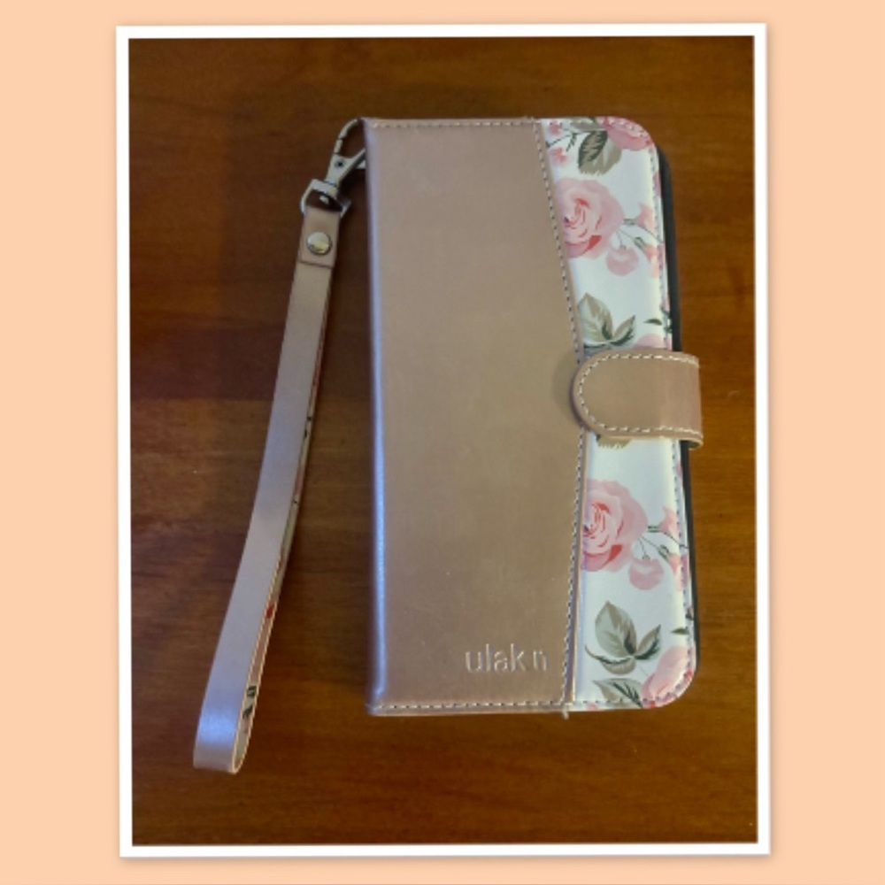 Leather Floral Flip Cover with Card Holder